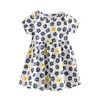 Turkey Mudkingdom Turkey Girl Wholesale Vintage Print Flower Puff Sleeve Dress