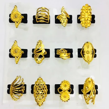Simple designs jewellery men rings for men, gold rings jewelry women, 24K saudi arabia adjustment wedding ring