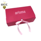 Pink Blue Box With Paper Luxury Supplier Packing Pink Blue Paper Box With Ribbon Closure