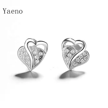 Jewelry Fashion 925 silver Earrings Delicate Heart-Shaped Zircon Earrings For Women