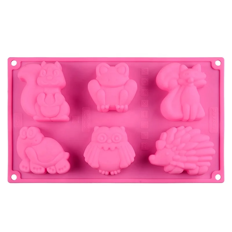 Best Selling Forest Animals Gathering Baby Soap Crayon Making Silicone Cake Jello Chocolate Mold