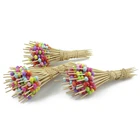 Picks Color Natural Color Custom Party Cocktail Bamboo Bead Picks Fancy Food Bamboo Picks With Color Bead