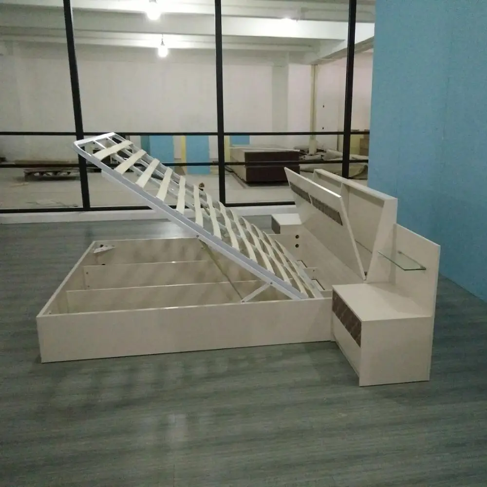 Wooden Hydraulic Storage Bedroom India Design Panel Home Furniture Bed