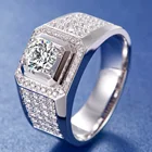 Diamond Wedding Band Diamonddiamond 18K White Gold 1ct Round Cut Diamond Ring Men's Wedding Band Customized