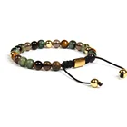 Gemstone Beads Macrame Bead Bracelet New Design Natural Gemstone Beads Custom Logo Women Men Macrame Bracelet