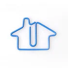 Paper Paper Clips OEM Shape Blue Color House Shape Paper Clip