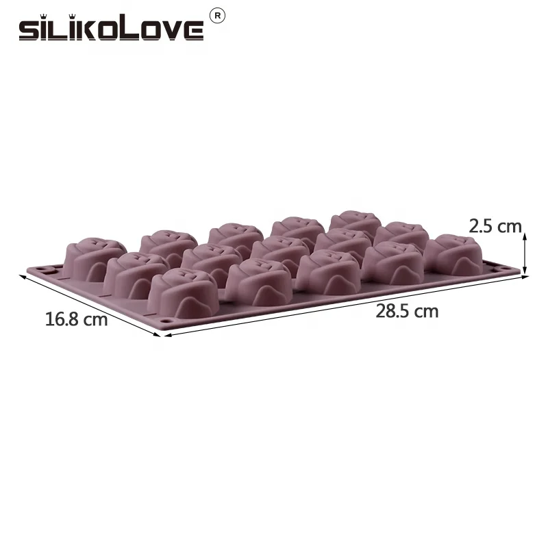 15  Cavity Silicone Flower Rose Chocolate Cake Soap Mold Baking Ice Tray Mould Coffee Chocolate Mold
