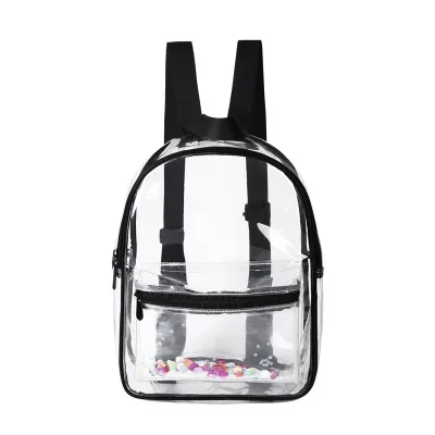Transparent School Backpack BookbagsGirl Clear Plastic Student Shoulder Bag New 