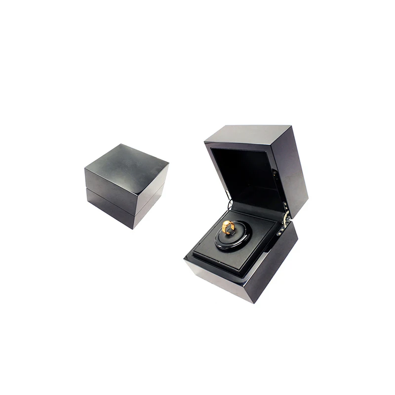 wooden ring box with light