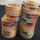 Stone Cz Rings Cz Ring Hot Selling 18k Yellow Gold Plated Rainbow Stone Color Cz Rainbow Rings For Girls