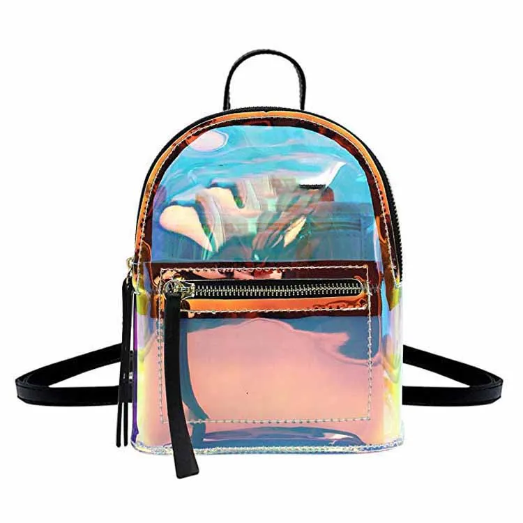 transparent rainbow backpack