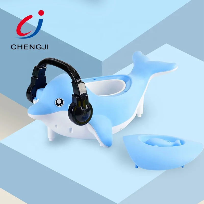 New style simulation baby music dolphin toilet outdoor travel small training plastic potty