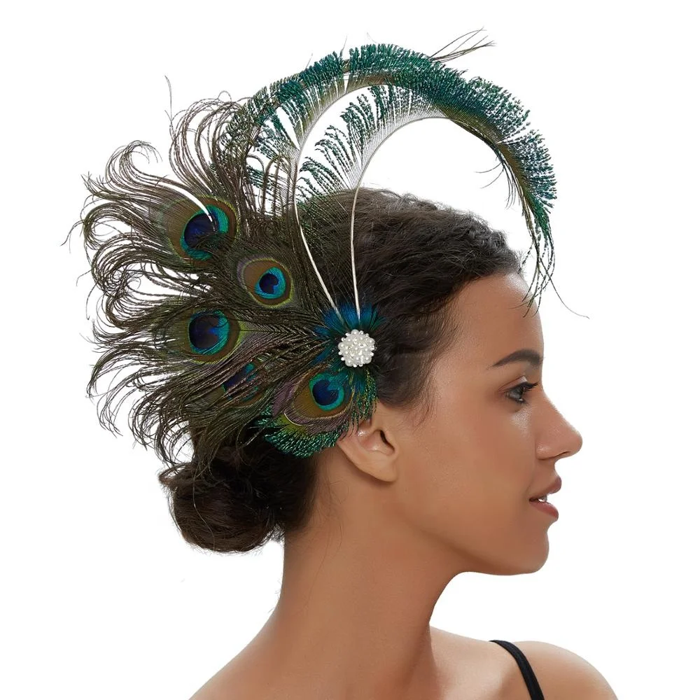 2021 New Design Women Lady Peacock Feather Wedding Hair Clip Feather Hair  Accessories - Buy Peacock Feather,Feather Hair Clip,Feather Fascinator  Product on 