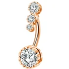Piercing Belly Piercing Stainless Steel Piercing Navel Ring Belly Crystal CZ Navel Banana Bar Body Jewelry