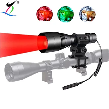 New zoomable white green red hunting light changeable light color led torch for coyote varmint hog bobcat
