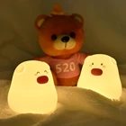Lamp Light For Child Animal Shaped Lamp Children Table Bebe Lampara Usb Led Bedside Night Lights For Kids Silicone