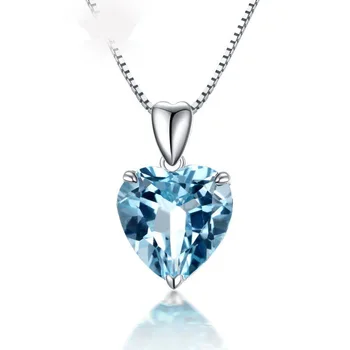 Bulk high quality custom diamond blue crystal pendant heart-shaped necklace jewelry