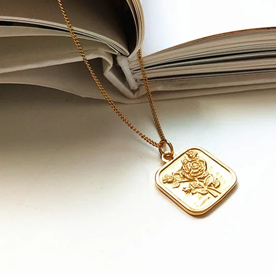 Buy Rose Flower Necklace,Gold Plated 