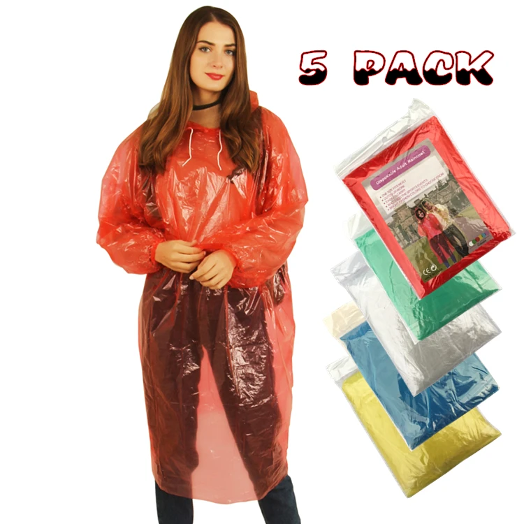 red clear raincoat