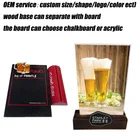 Bar Base Menu Holder Tabletop Mini Chalkboard Handcraft Wood For Bar Restaurant Use