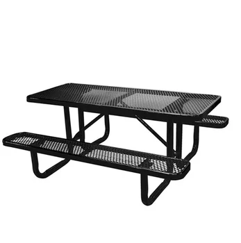 Outdoor Garden Furniture Commercial Metal Picnic Table Bench Thermoplastic Steel Patio Long Beer Table Restaurant Dining Table