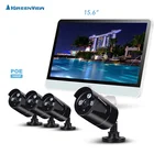 15インチhd ips lcdスクリーンセキュリティカメラnvrシステム4ch poe nvrキット、1080p poe弾丸カメラ付き