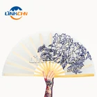 Folk Fan Art Hand Fan Folk Art Style Flower And Plant Product Big Kung Fu Hand Fan