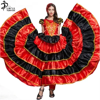 Flamenco Skirt 360 Spanish Senorita Flamenco Dancer Fancy Dress Costume /Spanish Flamenco Dance
