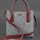 Leather Bag Ladies Hand Hot Selling Fashionable Women Felt Leather Handle Messenger Bag Felt Ladies Hand Bag