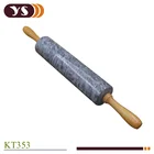 Dough Roller Marble Rolling Pin With Wooden Handle Nonstick Surface Dough Roller For Baking
