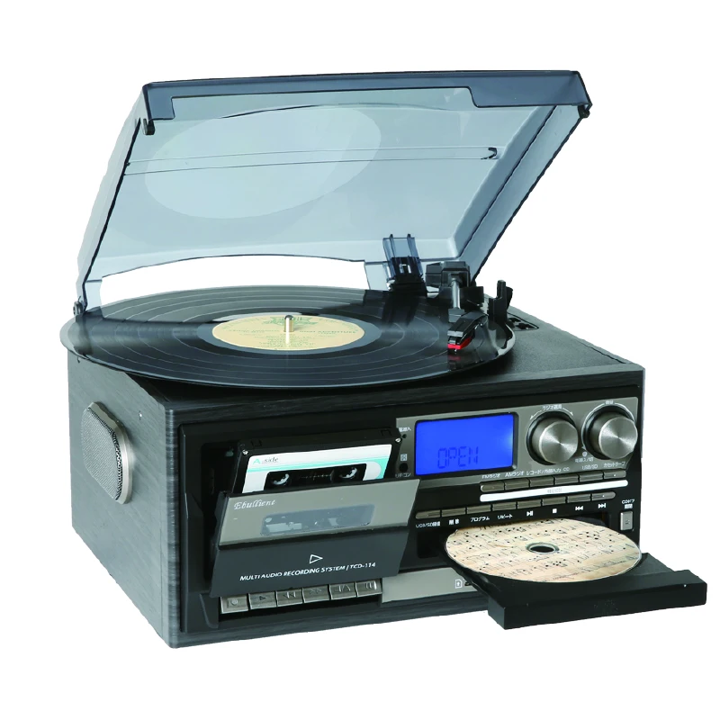 Turntable Player&vinyl Player With Player/usb/sd Record/aux Input/radio/cassette - Buy Multi Turntable Player,Vinyl Player With Usb,Turntable Player With Cd Player Product on Alibaba.com