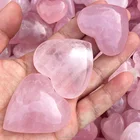For Rose Quartz Wholesale Natural Pink Stone Carved Crystal Heart Shaped Rose Quartz Heart For Love