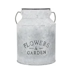 Durable Bucket Durable Vintage Rustic Cleaning Tools Garden Galvanized Metal Bucket With Natural Wood Handle