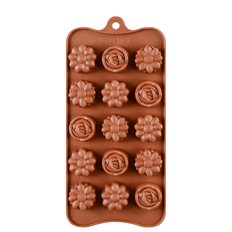 high quality moldes de silicona para chocolate multi flowers design 3d bpa free silicone chocolate mold