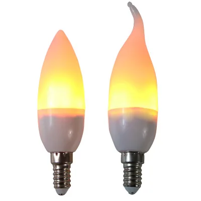 Seraph voorzien plug Hot 3w Fire Effect Flame Led Candle E27 E14 1400k Flicker Flame Light Bulbs  - Buy Led Flicker Flame Candle Light Bulbs,Atmosphere Decoration Flame Fire Led  Bulb E27,C37 Candle Flame Bulb E27