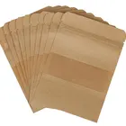 Stand Pouch Food Customized Window Kraft Stand Up Zip Lock Pouch Kraft Paper Bag