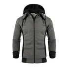 Double Hoodie Manufacturers Men's Hoodies Slim Fit Double Zipper Fleece Hooded Jacket Hoodies