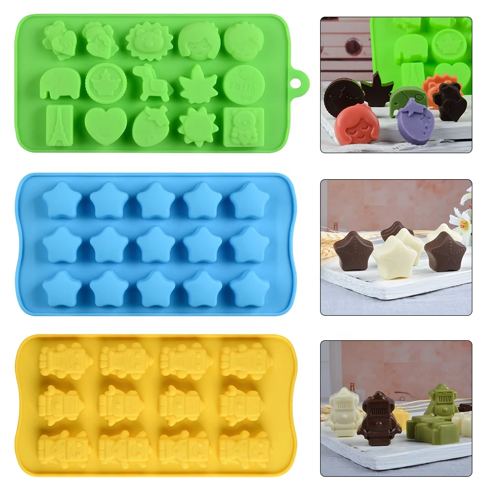 SILIKOLOVE 6pcs/set Silicone Baking Cases Bake Mold Animal Heart Car Shape Pan Bakeware DIY Chocolate Moulds Baking Tools