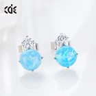 Stud Earrings Silver Stud Earring Rhinestones Sterling Silver 925 Opal Stud Earrings