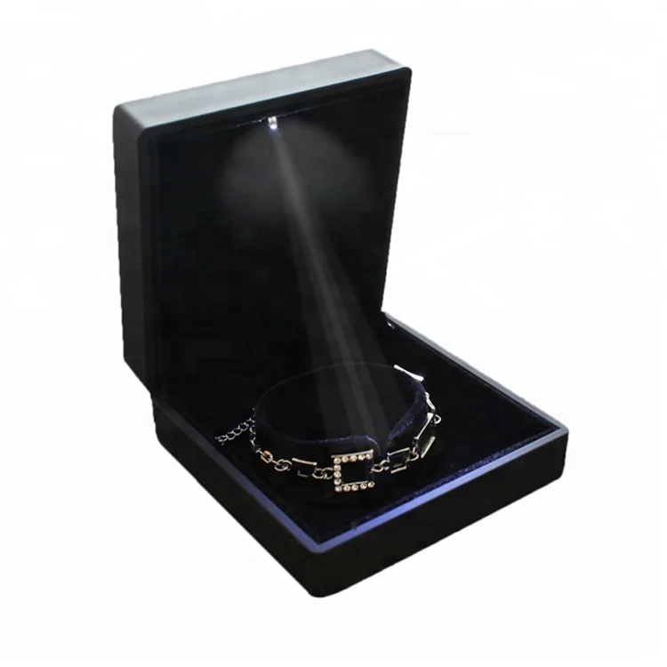 Handmade New LED Black Jewelry Box with Custom Logo Matt Lamination for Display Packaging & Watch Rings for Gift Giving