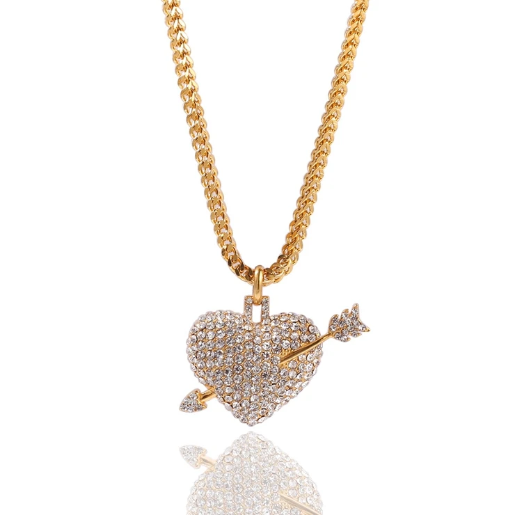 New Design 18k 14k Gold Heart Arrow 