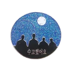 Round Silver Cheap Hard Enamel Pins Cheap Custom Round Silver Badge Hard Enamel Lapel Pin With Glitter