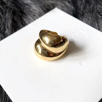14k gold big dome statement women ring unique chunky cocktail ball ring wide oval eccentric skinny modern stack large ring