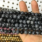 Gemstone Obsidian Wholesale Natural Stone Bead Strand Loose Snowflake Gemstone Obsidian Beads For Jewelry Making