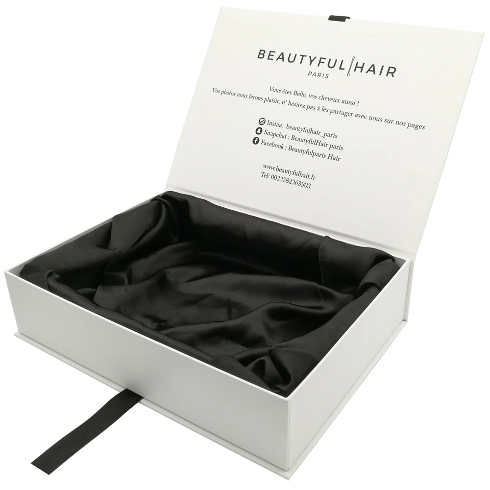 luxury foldable magnetic closure gift box with ribbon