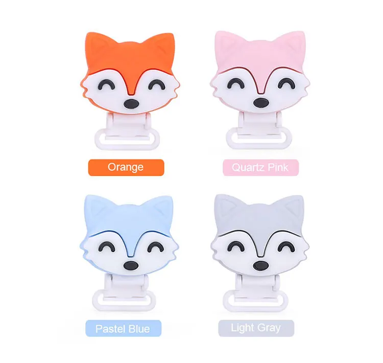 Silicone Baby Product Natural Rubber Pacifier Animal Clip Toy
