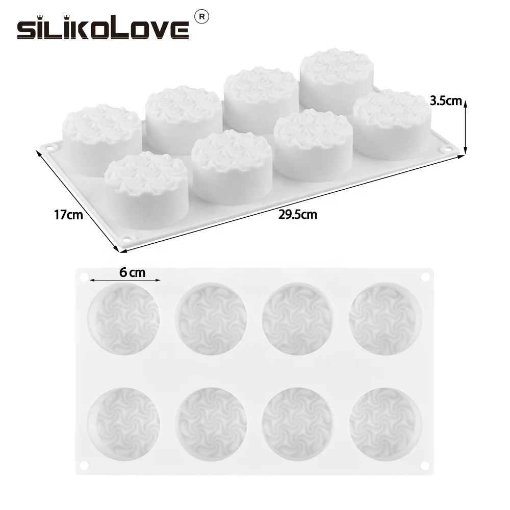 6 cavity Non-stick DIY Baking Pan Cake Molds White Round Silicone Mould Bubbles Stone Cake Mold