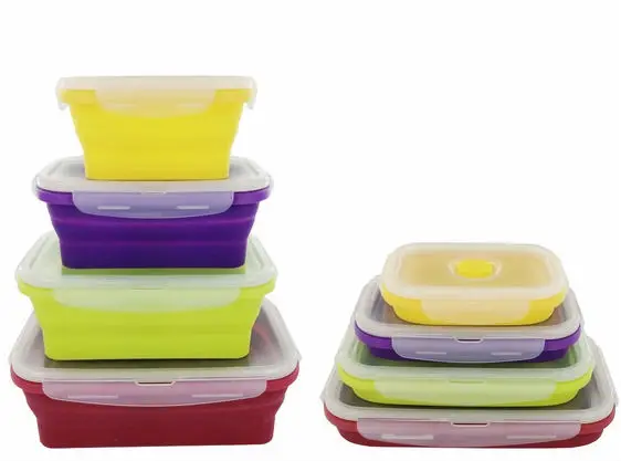 USSE Set of 4 BPA Free Eco-Friendly silicone lunch box