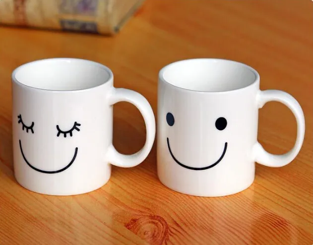 11oz Funny Ceramic Cup Tea and Coffee Mug With Cute Lovely Face LFGB Approved BPA Free