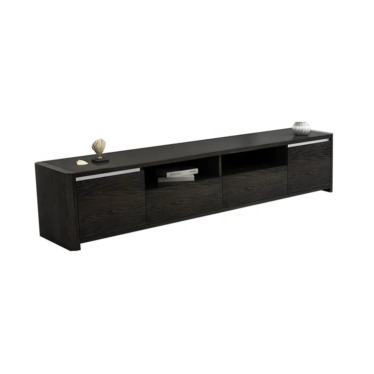 OEM Customized  Black Color Home Living Room Furniture modern style  texture black tv stand